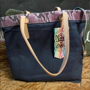 Consul Auora Navy Canvas Slim Tote
